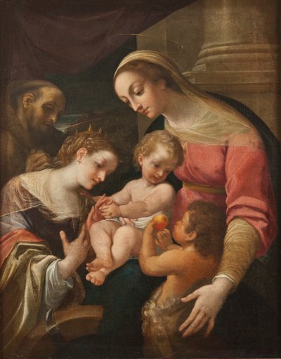 Het mystieke huwelijk van Sint-Catharina door Lodovico after Carracci